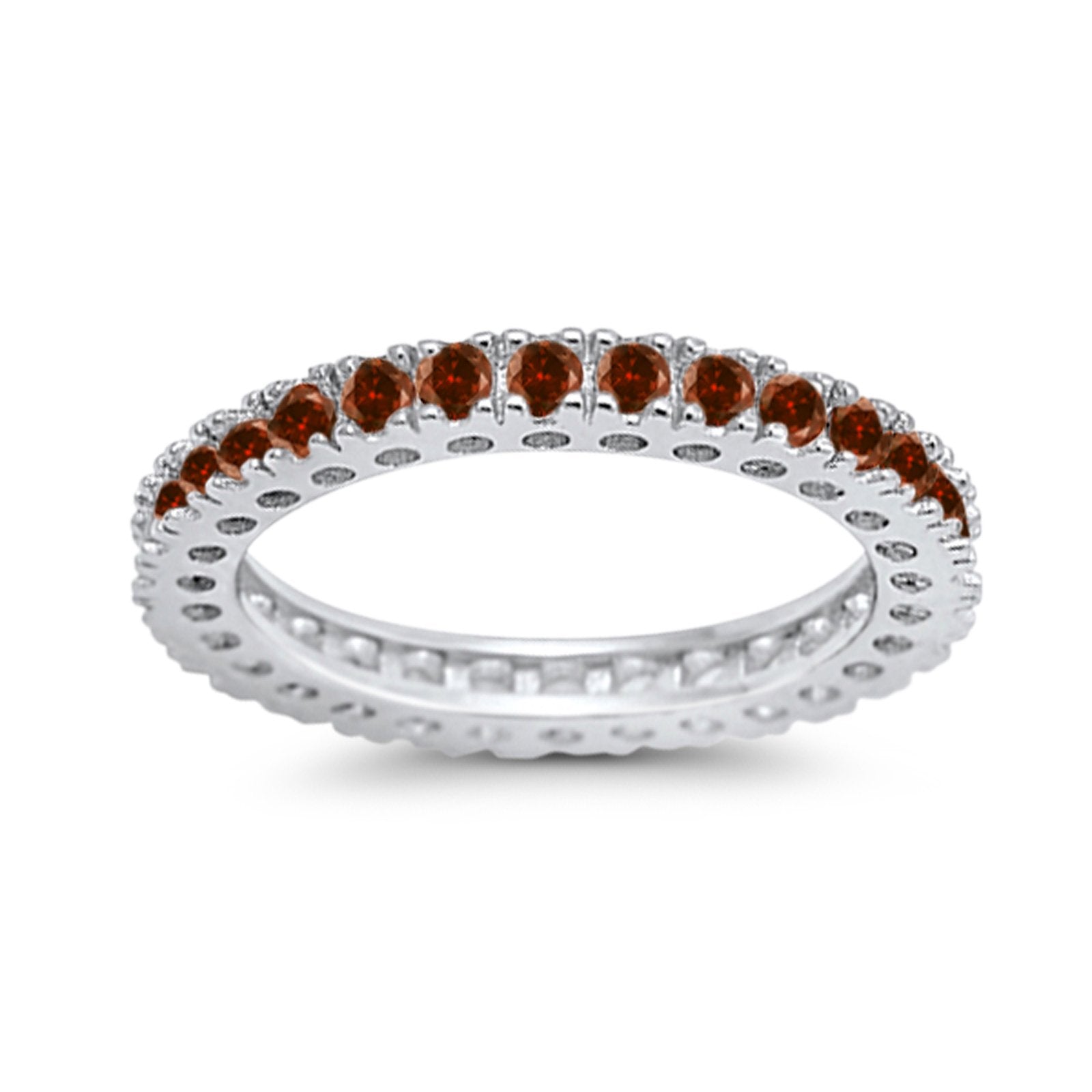 Eternity Wedding Band Rings Round Simulated CZ 925 Sterling Silver