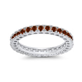 Eternity Wedding Band Rings Round Simulated CZ 925 Sterling Silver