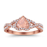 Heart Promise Ring Infinity Shank Simulated Cubic Zirconia 925 Sterling Silver