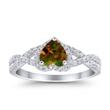 Heart Promise Ring Infinity Shank Simulated Cubic Zirconia 925 Sterling Silver