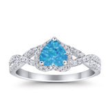 Heart Promise Ring Infinity Shank Simulated Cubic Zirconia 925 Sterling Silver
