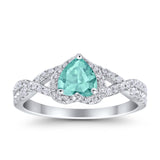 Heart Promise Ring Infinity Shank Simulated Cubic Zirconia 925 Sterling Silver