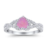 Heart Promise Ring Infinity Shank Simulated Cubic Zirconia 925 Sterling Silver