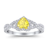 Heart Promise Ring Infinity Shank Simulated Cubic Zirconia 925 Sterling Silver