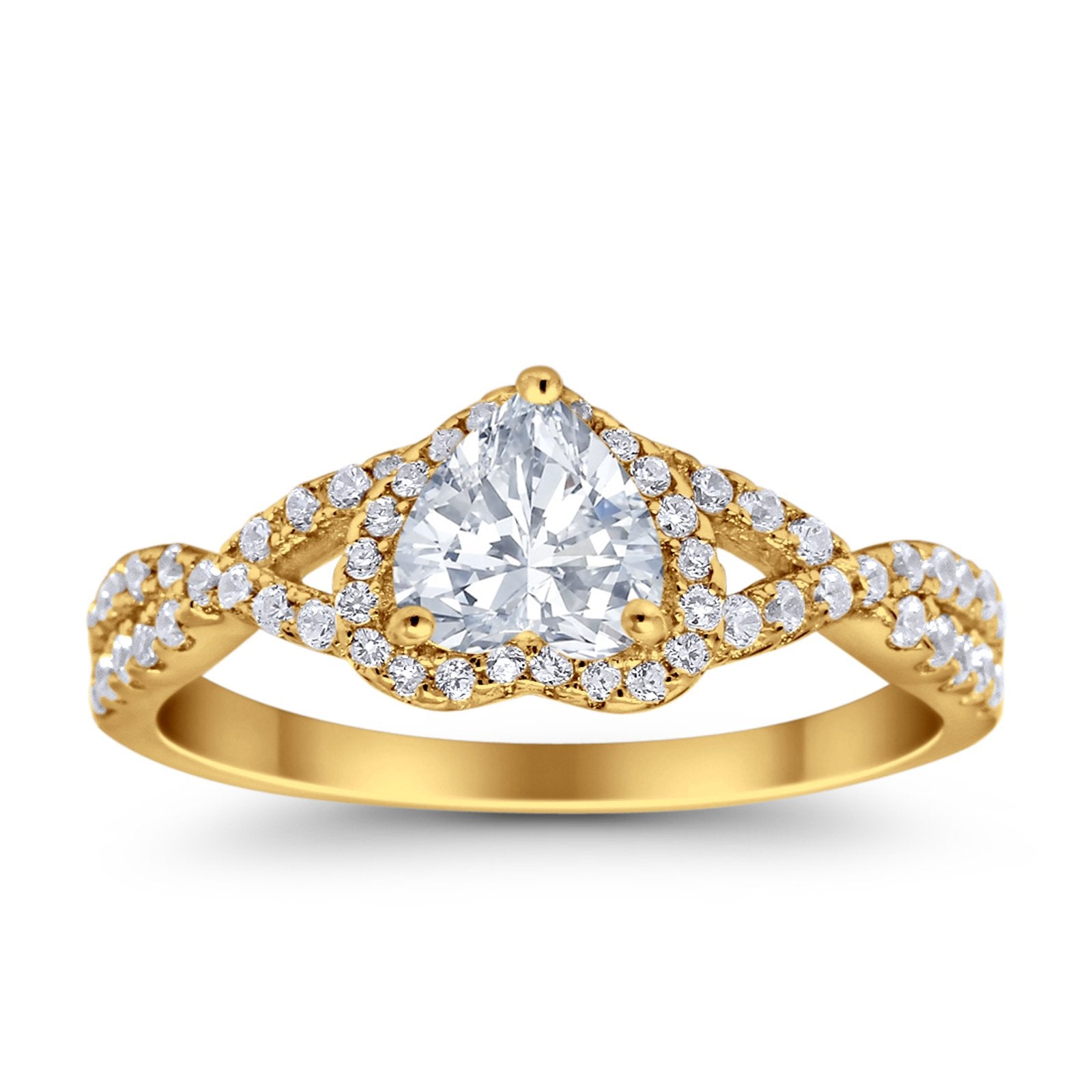 Heart Promise Ring Infinity Shank Simulated Cubic Zirconia 925 Sterling Silver