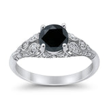 Vintage Wedding Ring Round Cubic Zirconia 925 Sterling Silver RC105152