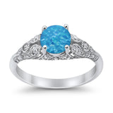 Vintage Wedding Ring Round Cubic Zirconia 925 Sterling Silver RC105152