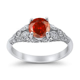 Vintage Wedding Ring Round Cubic Zirconia 925 Sterling Silver RC105152