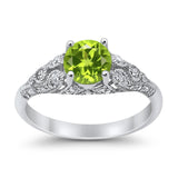 Vintage Wedding Ring Round Cubic Zirconia 925 Sterling Silver RC105152