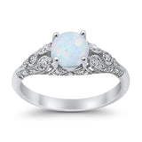 Vintage Wedding Ring Round Cubic Zirconia 925 Sterling Silver RC105152