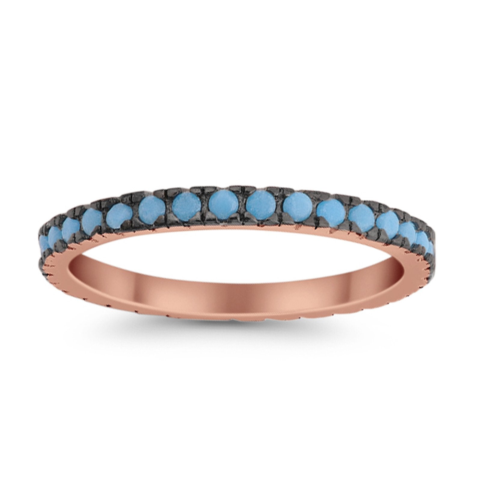 Full Eternity Stackable Wedding Rings Simulated CZ 925 Sterling Silver