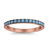 Full Eternity Stackable Wedding Rings Simulated CZ 925 Sterling Silver