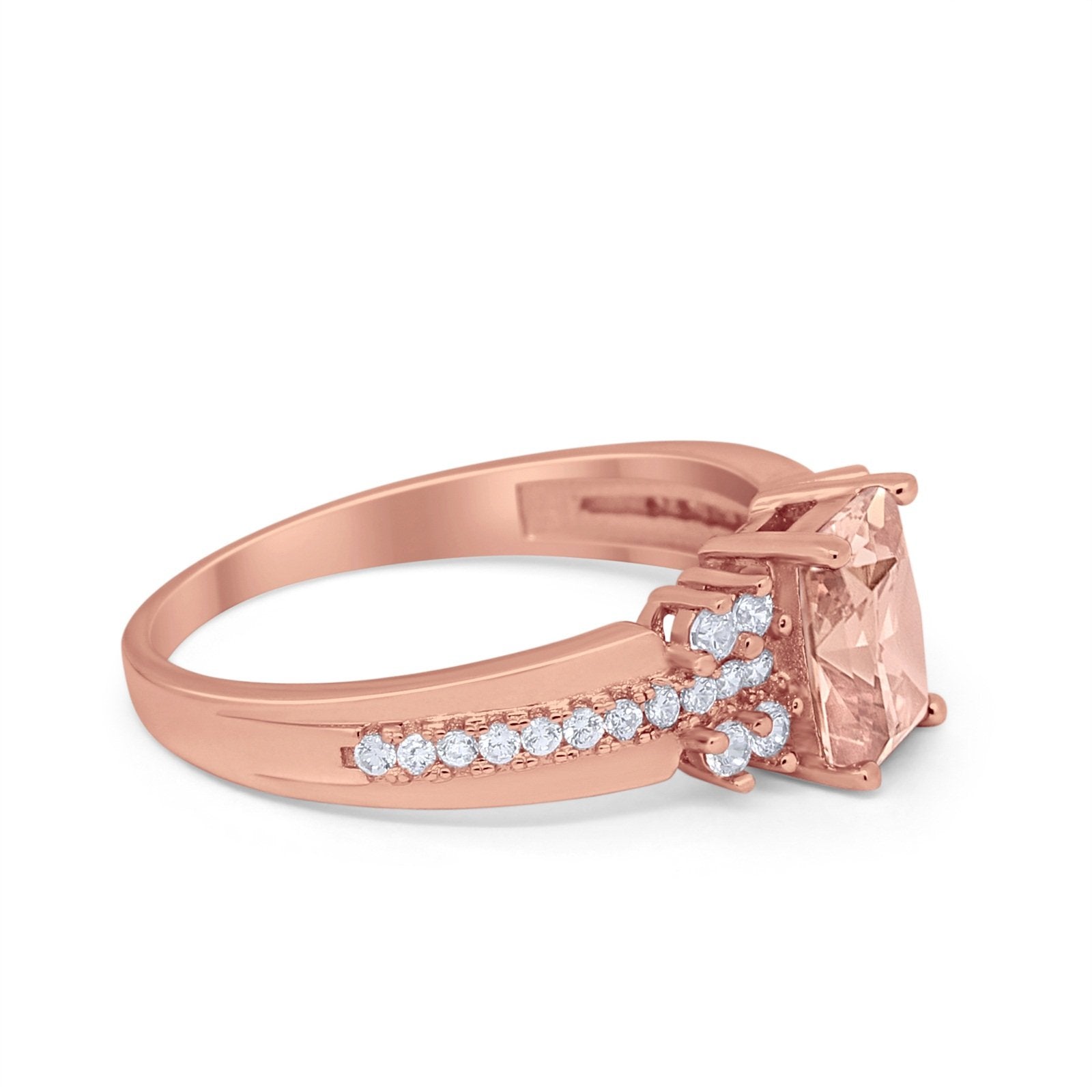 Vintage Engagement Ring Simulated Cubic Zirconia 925 Sterling Silver