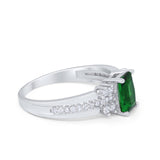 Vintage Engagement Ring Simulated Cubic Zirconia 925 Sterling Silver