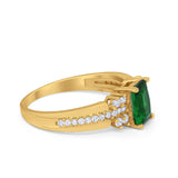 Vintage Engagement Ring Simulated Cubic Zirconia 925 Sterling Silver