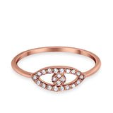 Evil Eye Ring Round Simulated Cubic Zirconia 925 Sterling Silver