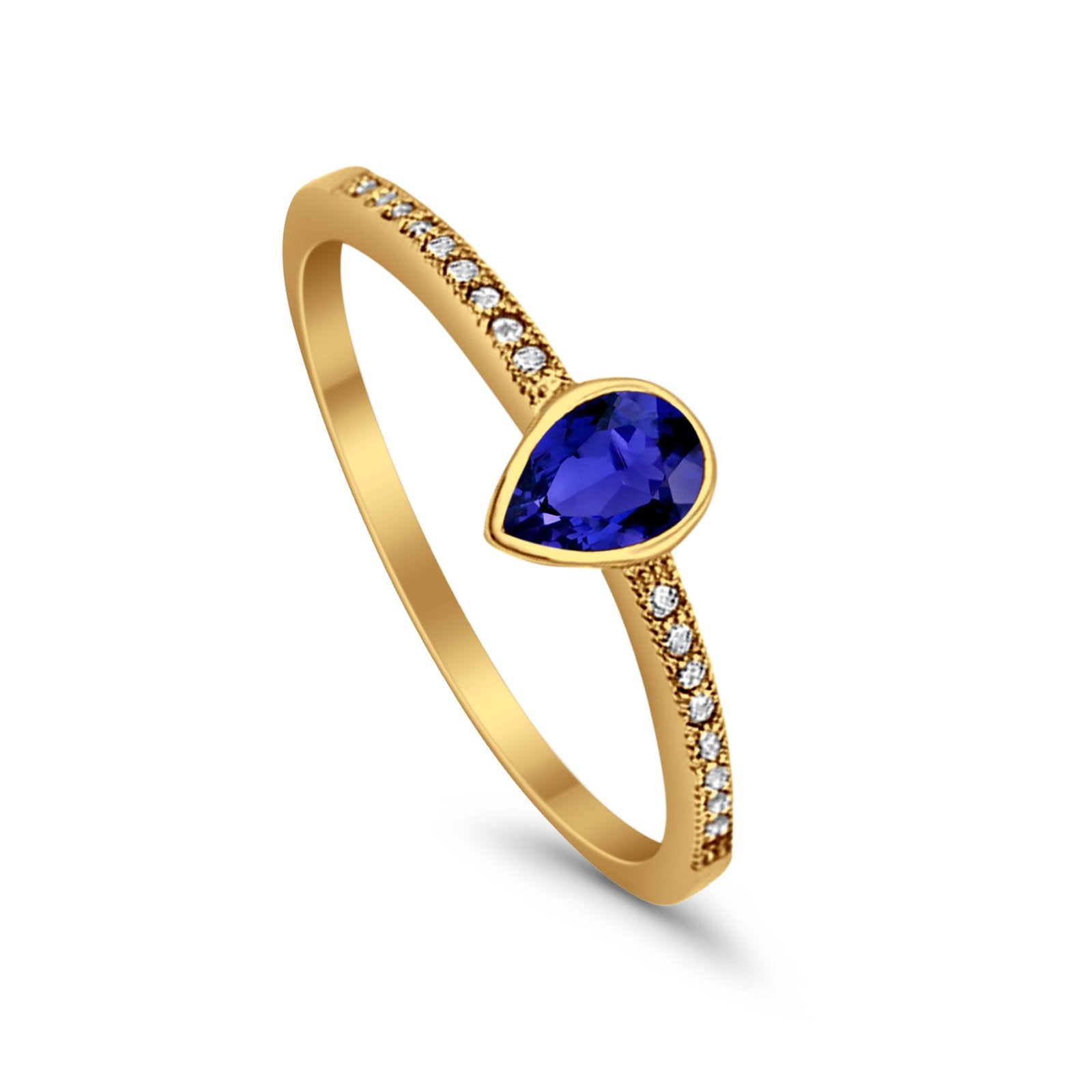 Accent Teardrop Wedding Ring Simulated Round Cubic Zirconia 925 Sterling Silver