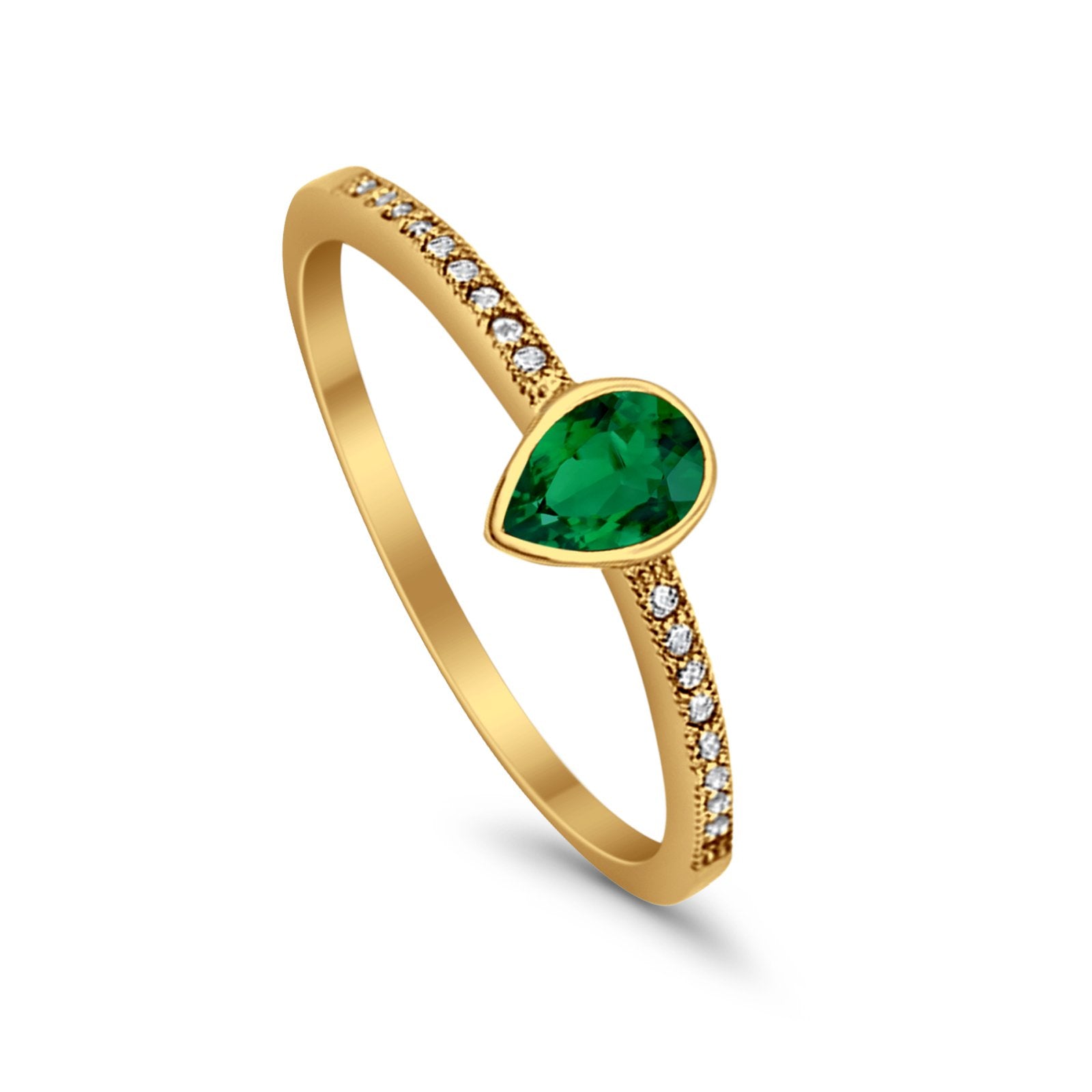 Accent Teardrop Wedding Ring Simulated Round Cubic Zirconia 925 Sterling Silver