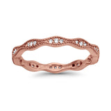 Full Eternity Wedding Ring Round Simulated CZ 925 Sterling Silver