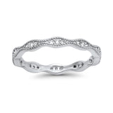 Full Eternity Wedding Ring Round Simulated CZ 925 Sterling Silver