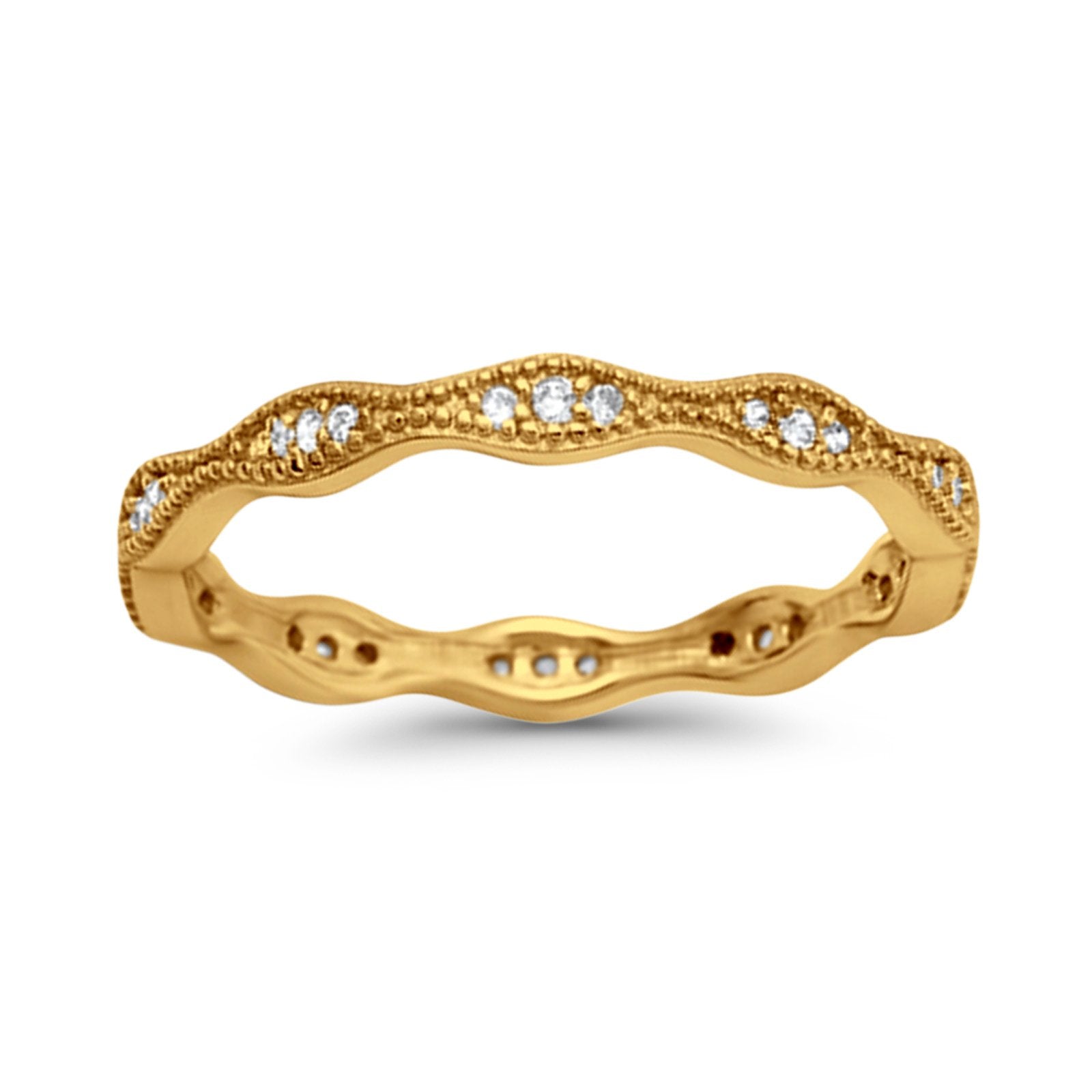 Full Eternity Wedding Ring Round Simulated CZ 925 Sterling Silver