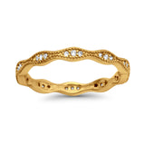 Full Eternity Wedding Ring Round Simulated CZ 925 Sterling Silver