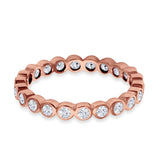 Eternity Band Ring Round Simulated CZ 925 Sterling Silver