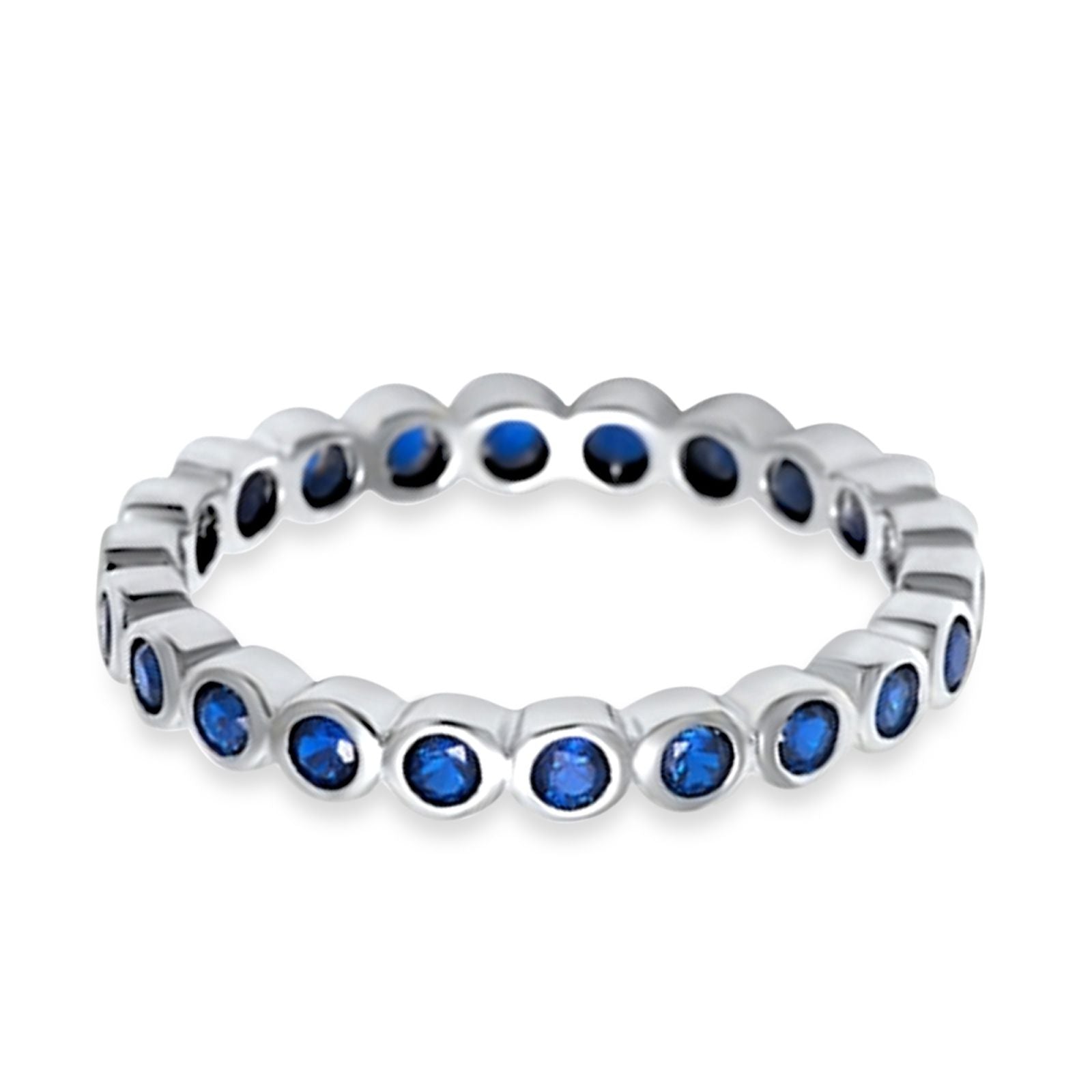 Eternity Band Ring Round Simulated CZ 925 Sterling Silver