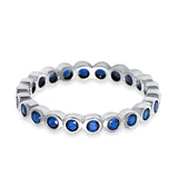 Eternity Band Ring Round Simulated CZ 925 Sterling Silver