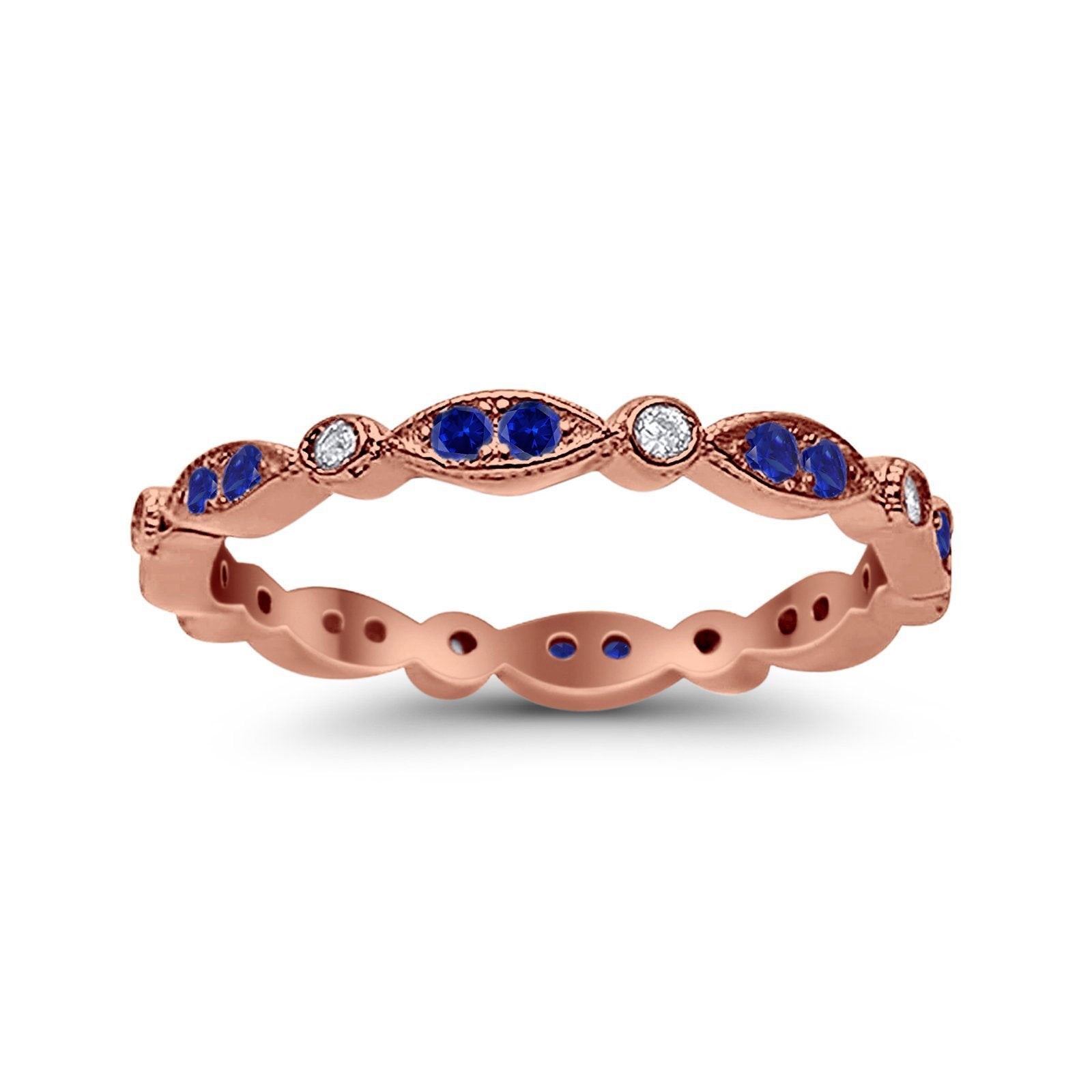 Eternity Round Wedding Band Ring Simulated CZ 925 Sterling Silver