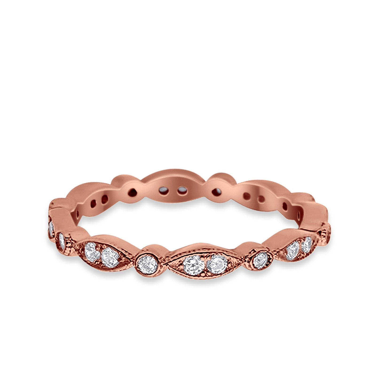 Eternity Round Wedding Band Ring Simulated CZ 925 Sterling Silver