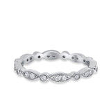 Eternity Round Wedding Band Ring Simulated CZ 925 Sterling Silver