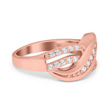 Infinity Ring Crisscross Eternity Simulated Cubic Zirconia 925 Sterling Silver