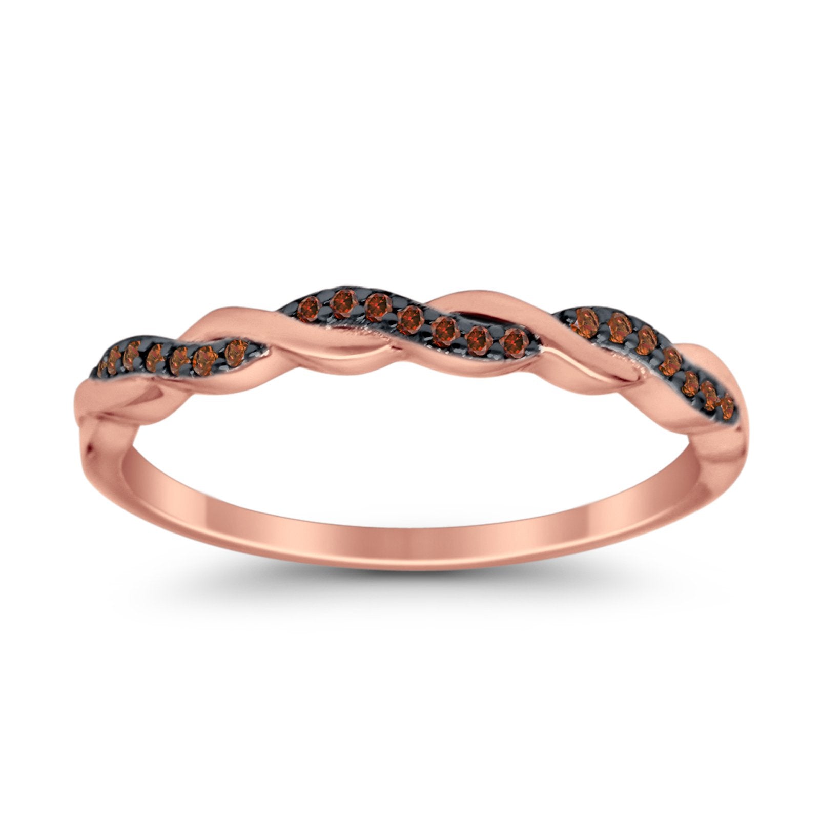 Half Eternity Infinity Twisted Band Rings Simulated CZ 925 Sterling Silver