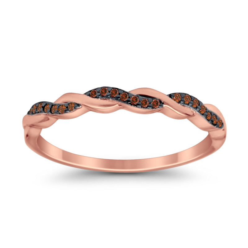 Half Eternity Infinity Twisted Band Rings Simulated CZ 925 Sterling Silver