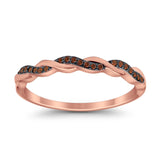 Half Eternity Infinity Twisted Band Rings Simulated CZ 925 Sterling Silver