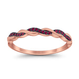 Half Eternity Infinity Twisted Band Rings Simulated CZ 925 Sterling Silver