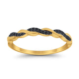 Half Eternity Infinity Twisted Band Rings Simulated CZ 925 Sterling Silver