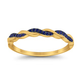 Half Eternity Infinity Twisted Band Rings Simulated CZ 925 Sterling Silver