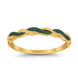 Half Eternity Infinity Twisted Band Rings Simulated CZ 925 Sterling Silver