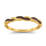 Half Eternity Infinity Twisted Band Rings Simulated CZ 925 Sterling Silver