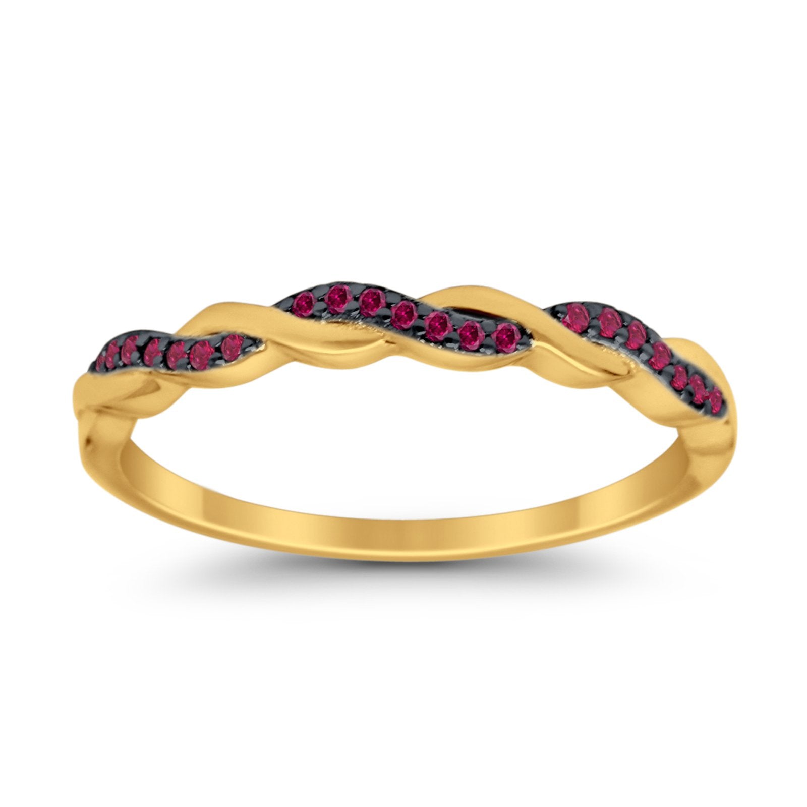 Half Eternity Infinity Twisted Band Rings Simulated CZ 925 Sterling Silver