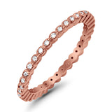 Full Eternity Stackable Wedding Ring Pave Simulated CZ 925 Sterling Silver