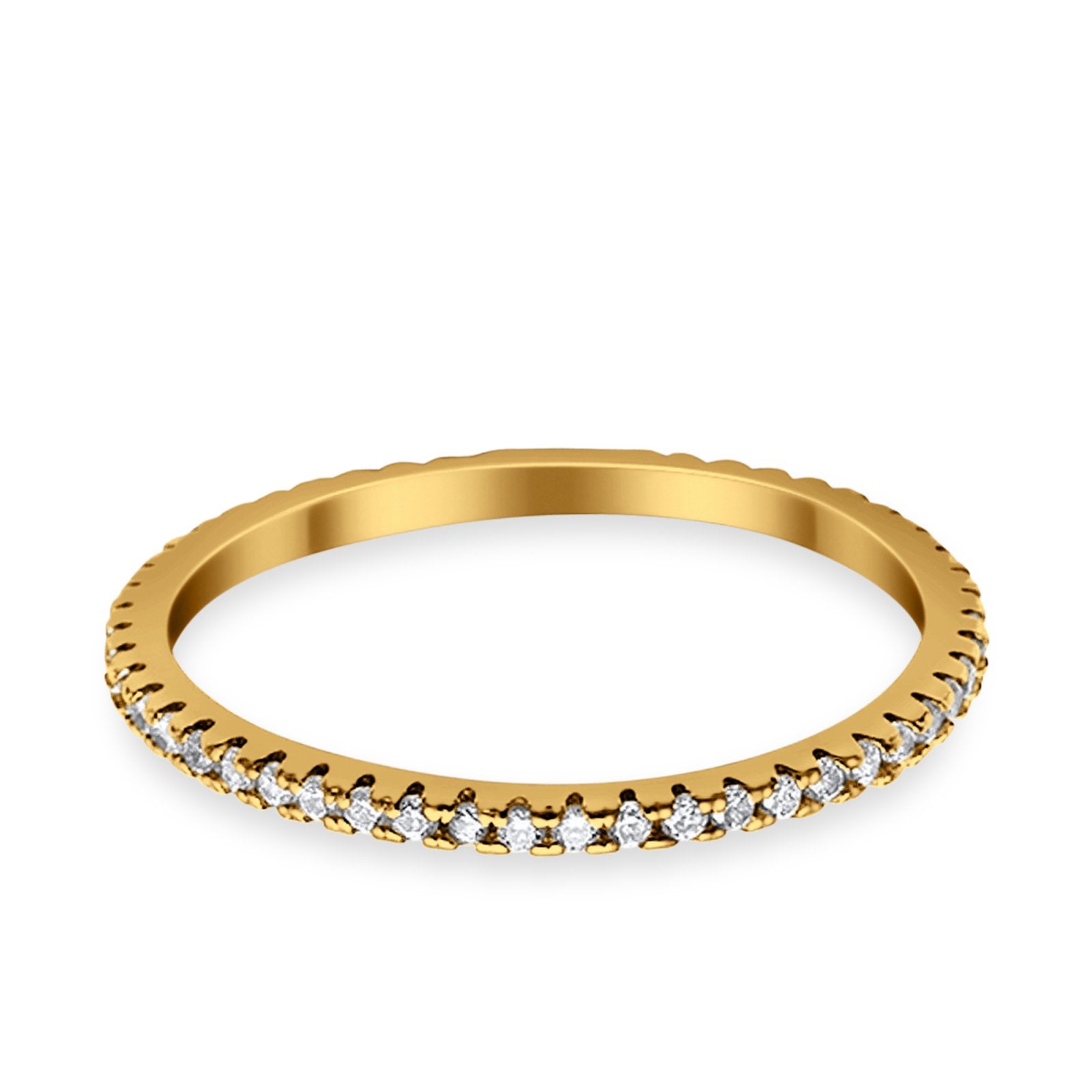 Full Eternity Stackable Wedding Ring Pave Round Simulated CZ 925 Sterling Silver