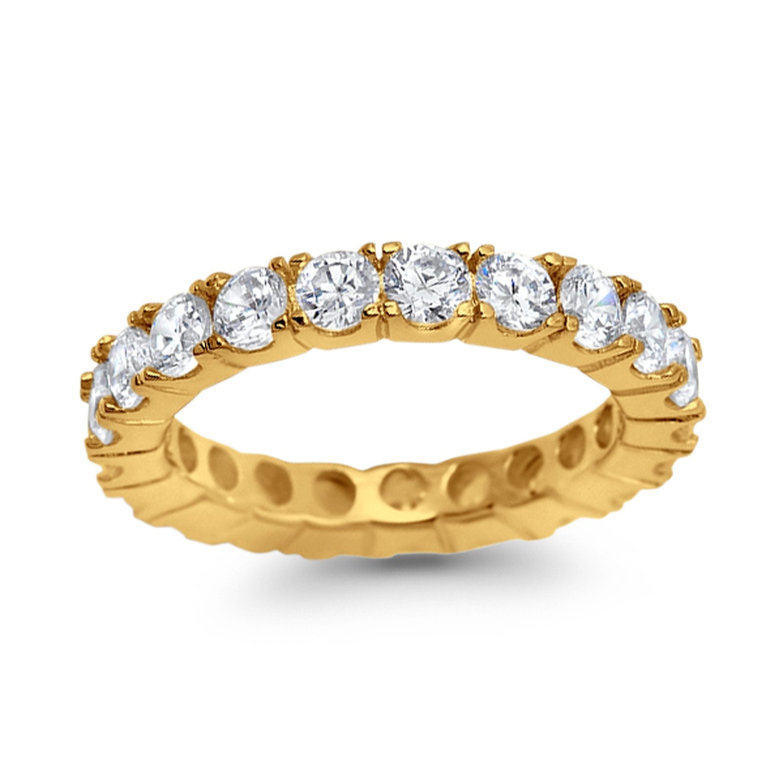 Full Eternity Stackable Wedding Band Ring Simulated CZ 925 Sterling Silver