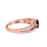 Accent Fashion Wedding Ring Oval Simulated Cubic Zirconia 925 Sterling Silver
