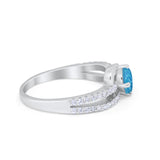 Accent Fashion Wedding Ring Oval Simulated Cubic Zirconia 925 Sterling Silver