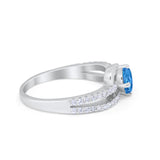 Accent Fashion Wedding Ring Oval Simulated Cubic Zirconia 925 Sterling Silver