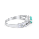 Accent Fashion Wedding Ring Oval Simulated Cubic Zirconia 925 Sterling Silver