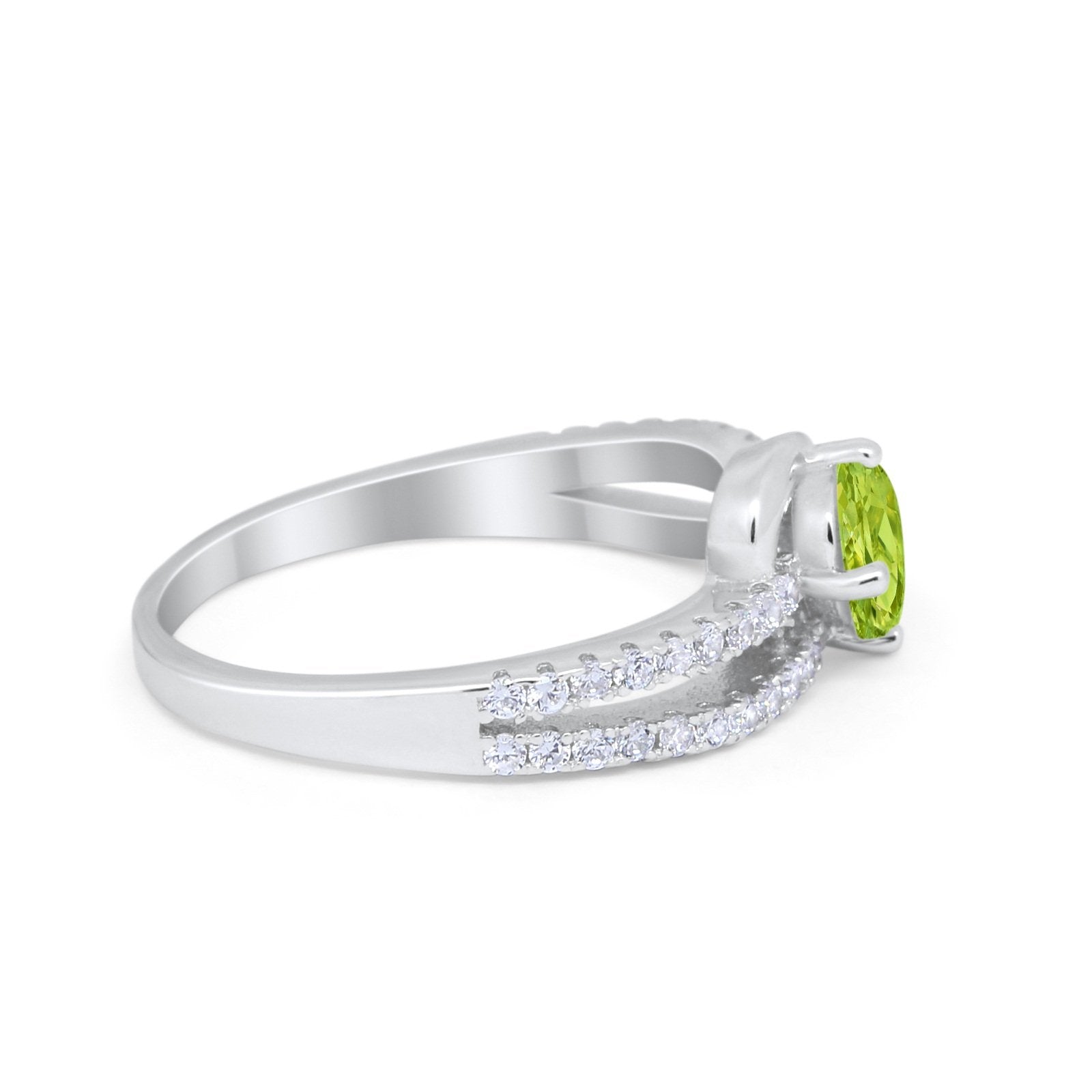 Accent Fashion Wedding Ring Oval Simulated Cubic Zirconia 925 Sterling Silver